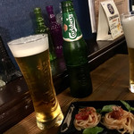 肉とワイン 肉バル ECRAN - グラス生 & カールスバーグ ♪   パスタの お通し