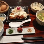 外苑 うまや - 冷や汁とチキン南蛮定食にとろろ芋