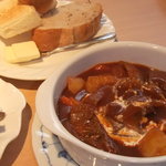 だいにんぐ・かふぇ　フジタ - ビーフシチュー　サラダ　パン
