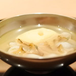 まき村 - 千枚鮑と卵豆腐のお椀