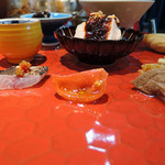 明道町中国菜 一星 - トマトの山椒風味、カマスの炙り発酵唐辛子添え