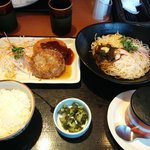 Washoku Sato - 日替わりランチ、ご飯少なめです。＋素麺、茶碗むし。
                        