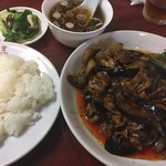 中国料理 美芳 - 豚肉茄子豆鼓炒め