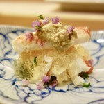 鮨 大門 - ［2017/07］酒肴⑥ 毛蟹 味噌 マグロのジュレ