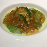 花小町 - 玉名の天水町アスパラガスのムース、有明海渡り蟹とそのコンソメジュレ