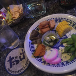 たらんBAR - こんな感じで皆さんにお通しとして出されます。こちらもセット料金と込みです。