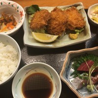 草庵 - ヒレカツ定食おさしみ付き1300円