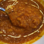 インドレストラン プージャ - 豆カレーのアップ。豆のほっこりとした甘みのあるカレー