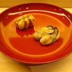 鮨 生粋 - 牡蠣の煮浸しと鮟鱇の肝