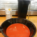 魚伊 - 麦焼酎（１合）甕古代 大分熟成麦焼酎（450円）　カメ焼酎は１合の焼酎に氷と水が別々のスタイルですのでマイペースで飲めるのが嬉しいですね