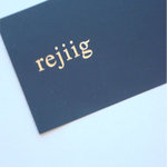 リジーグ - ショップカード。黒地に金色の文字でかっこいい。