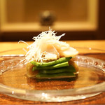 ごだん 宮ざわ - 料理写真:☆煮帆立、ジャンボインゲン、賀茂茄子