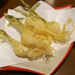 善丸 - 姫ニンニク天ぷら 480円