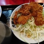 ラーメン大統領 藤崎店 - 一口かつ：ひとくちカツ定食（とんこつ塩ラーメン）