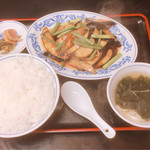 エフエフラーメン - Aナスとニンニクの芽の辛子炒め定食（730円）【平成29年07月07日撮影】