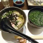 Tairyou Izakaya Maguro Ganchi - あおさの味噌汁とまぐろ茶漬け