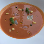 THIERRY MARX dining - ランチ、トマトの冷製スープ。