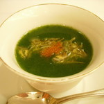 銀座アスター - 蓴菜と卵の中国風茶碗蒸し、翡翠ソース