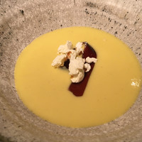 ロドラント ミノルナキジン - スープ
                  コーンスープ、コーヒーゼリー、ポップコーン載せ