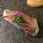 鮨 猪股 - ⑨アジ（出水）しょうがとねぎ