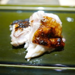 銀座 盡 - 長崎ののどぐろの皮下脂肪、ひおうぎ貝とバルサミコのソース