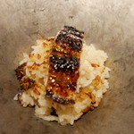 銀座 盡 - 最初のスープで炊いた米に、穴子に牡蠣とバルサミコソース、バターの香りの炊き込みご飯
