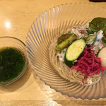 饗 くろ喜 - ジーバナ農園野菜の和えつけそば（1,200円） 2017.6