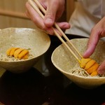 木山 - 雲丹 on 蕎麦