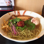 らーめん仙代 - 冷製南高梅の節そば 大盛り 800円 +煮卵90円