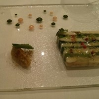 レザンファン ギャテ - 活〆鱧と水菜、長芋のテリーヌ