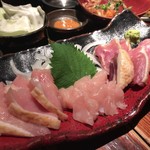 焼鳥 修 - 鳥刺し盛り合わせ