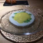 銀座 盡 - 庄内こうのさんのとうもろこし炭焼きのピュレ、白とうもろこしのピュレ、枝豆