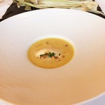 レストランMINAMI - とうもろこしとフォアグラアイスの冷製スープ☆
