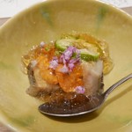とく山 - 【蒸し鮑うにジュレ掛け】◎2017/6