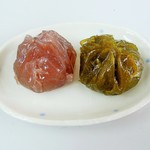 餅文總本店 - 左が"上り"、右が"抹茶"