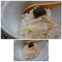 鮨おかだ - ◆昆布森「毛蟹」、キャビアのせ・・毛蟹は甘いですね。 酢飯やキャビアを混ぜていただくと程よい塩加減やキャビアの旨みがあわさり美味。