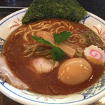 RAMEN W ～庄の×ど・みそ～ - 濃厚豚骨魚介ラーメン790円＋味玉100円(2017.07)