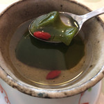 菜 - デザートのくず抹茶は甘さ控えめです