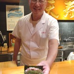 天寿し - 天野さんと海ぶどうとトロの手巻き