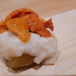 Sushi To Teppan Sakuyama - 長茄子＆自然薯＆赤ウニ