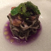 レストランエール - 手打ちパスタ　鮎の炭火焼き　茄子1200円