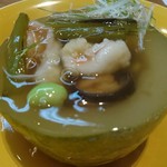 尾頭橋すみや - つくね、生麩、万願寺唐辛子、車海老、枝豆、木耳の餡かけ冬瓜