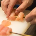 Delicious yakitori carefully hand-stitched by craftsmen