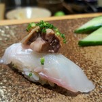 天寿し - ヒラメとヒラメの肝