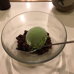 しゃぶせん - しゃぶしゃぶ定食付き「抹茶ぜんざいアイスクリーム」