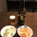 ブロッコリークリーム煮150円と厚揚げ150円withビー