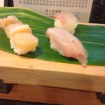 鮨安 - ホタテ、平須、ヒラメ