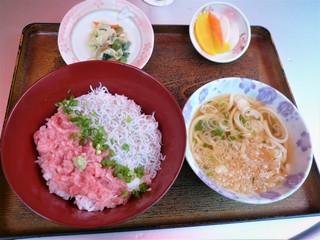 h Kamakura Misui - スマイル御膳￥650　ネギトロとシラス丼とうどんのセット