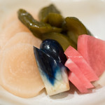 比内地鶏本格焼酎 海舟 - 2017.7 おしんこ（290円）