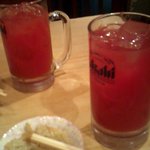 大露路 - トマトハイとお通し（もやし）